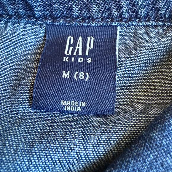 NEW Gap Kids Oversized Denim Western Shirt Medium 8 - Picture 9 of 11